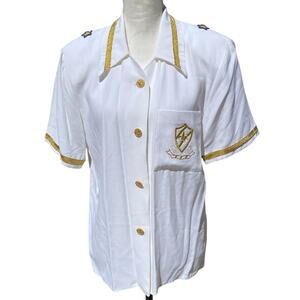 Vintage Nautical Sea Luxury Captain Sailor Yacht Blouse Embroidered Patch Synari